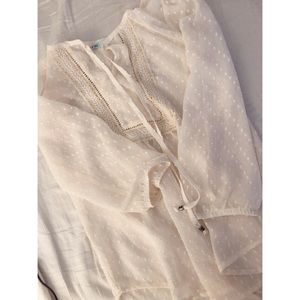 Maurices Sheer Ivory Top Size Small